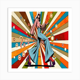 Pop Art woman walking Art Print