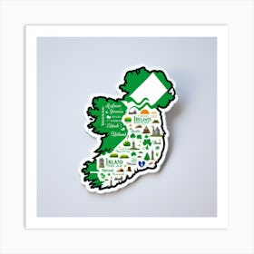 Ireland Map Art Print