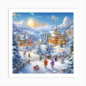 Christmas Village 11 Art Print