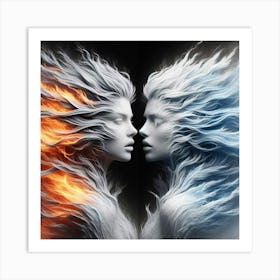 Fire And Ice 1 Art Print