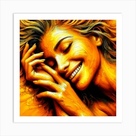 Abstract Wall Art Smiling Woman Art Print