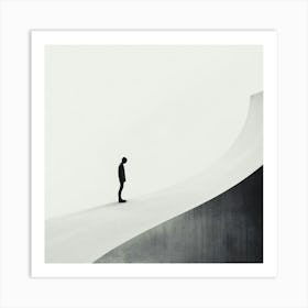 Skateboarder Standing On A Ramp Art Print