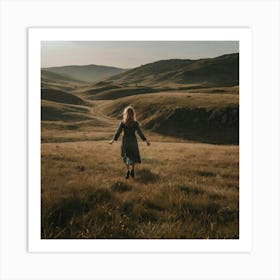 Girl In A Field Art Print