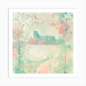 Watercolor Of A Garden Art Print