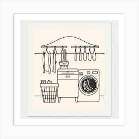 Laundry Day Line Art Print(2) Art Print