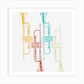 Retro Trumpet Art Print