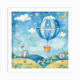 Hot Air Balloons In The Sky Art Print