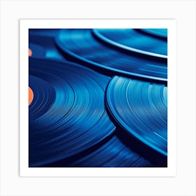Blue Vinyl Records Art Print