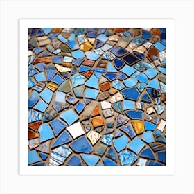 Kwy Close Up Photography Of The Texture Of A Mosaic Of Ceramic 2 Art Print