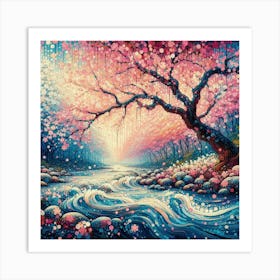 Cherry Blossom Trees In Full Bloom (2) Art Print