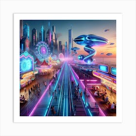 Futuristic Carnival Art Print