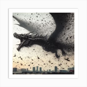 Black dragon Art Print