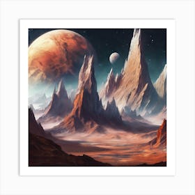 591754 Mountain Range On A Planet In Space Xl 1024 V1 0 Art Print