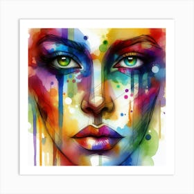 Colorful Face Of A Woman 1 Art Print