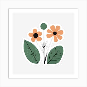 Flowers On A Black Background 2 Art Print