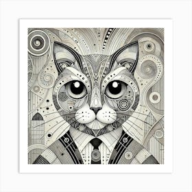 Duskstreak City Cat Art Print