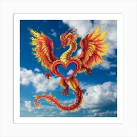 Heart Dragon Art Print