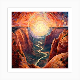 Sunrise Over The Canyon Art Print