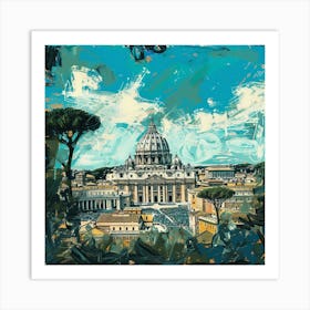 A Vatican City In Rome Expressive Strokes Illust 1719920685 3 Art Print