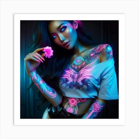 Glow In The Dark Girl Art Print