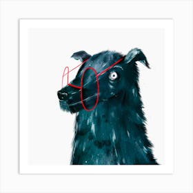 Dog With Glasses Art Print