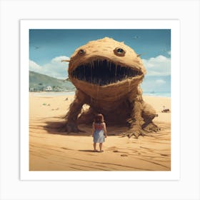 Monster In The Sand Art Print