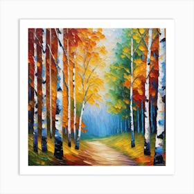 Autumn Birch Trees 2 Art Print