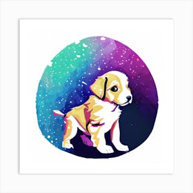 Puppy In Space Art Print