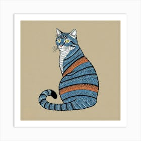 Blue Cat Art Print