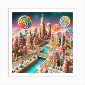 Lollipop City 1 Art Print