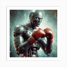 Robot Boxer Art Print