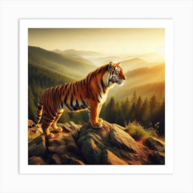 Tiger In The Mountains Art Print