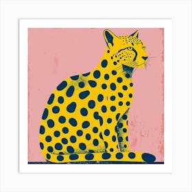Yellow Cheetah Square 5 Art Print