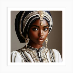 African Woman In A Turban Art Print