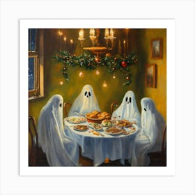 Ghosts At The Dinner Table Art Print