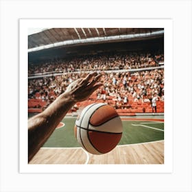 Basketball Player Catching A Ball Art Print