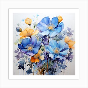 Blue Poppies 1 Art Print