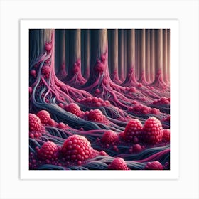 Raspberry Forest 3 Art Print