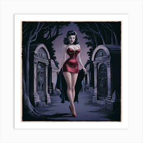 Lady in Dark Realm Art Print