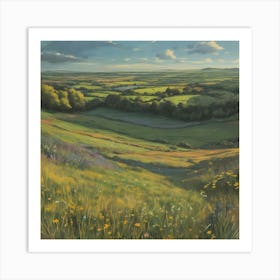 Rolling green hills Art Print