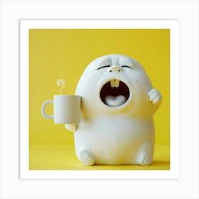 Hamster With A Cup Of Coffee Art Print