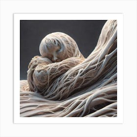 Woman Wrapped In Branches Art Print