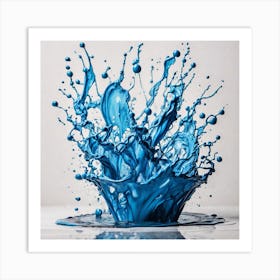 Blue Splash Art Print