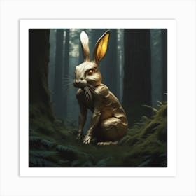 Golden Rabbit In The Forest Art Print