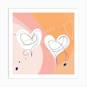 Abstract Love Hearts Art Print