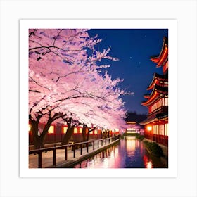 Cherry Blossoms In Tokyo Art Print