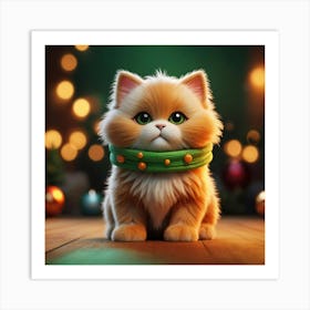 Christmas Cat Art Print