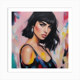 Sexy Girl abstract portrait Art Print