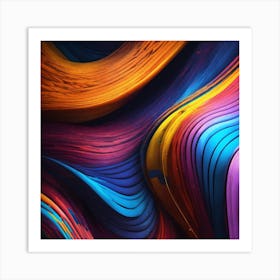 Abstract striped Colorful  Art Print