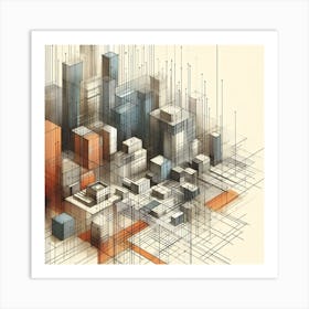 Abstract Cityscape 2 Art Print